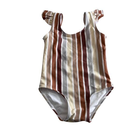 Rylee & Cru Multi Stripe Frill Onepiece Swim Suit Size 12-18 months - Picture 2 of 7